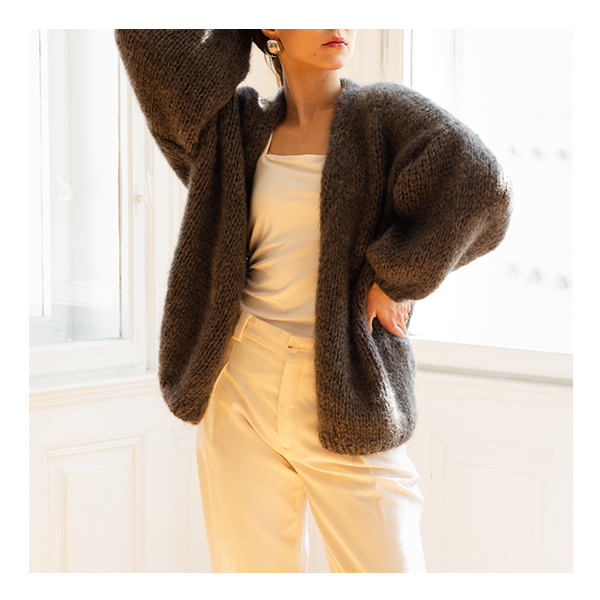 Mohair Cardigan - Deep Brown