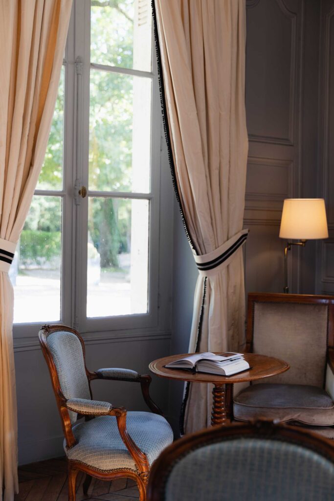 Table near the window at Domaine Les Hauts De Loire, Loire Valley